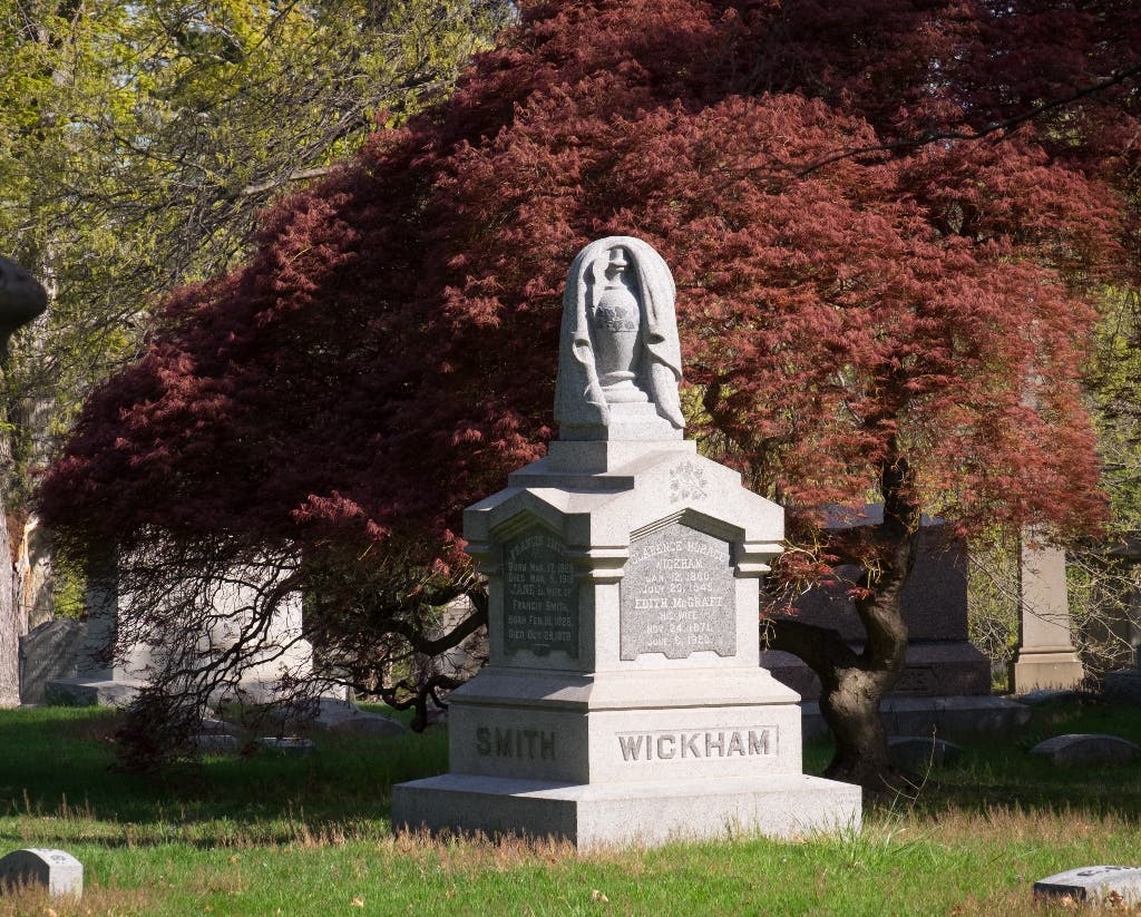 Draped Urn, Wickham Monument, Cedar Hill Cemetery, Hartford, CT 
