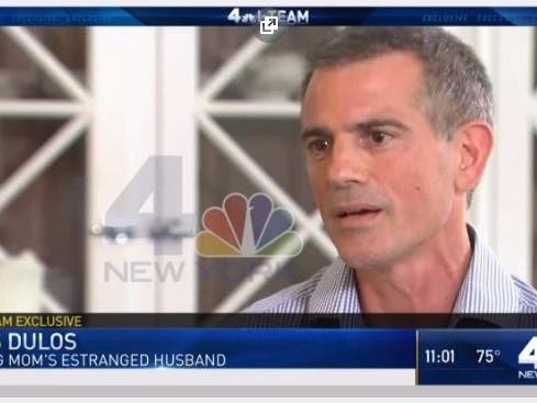 Fotis Dulos speaking to WNBC-TV New York's Sarah Wallace