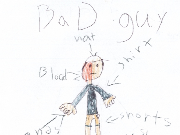One of the drawings by children of a suspect in a hit-and-run motorcycle crash in Berlin.