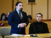 Attorney Kevin Smith, left, and Fotis Dulos at Friday's hearing in Stamford Superior Court. Press pool photo