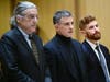 Fotis Dulos flanked by attorneys Norm Pattis, left, and Chris La Tronica at Thursday's hearing. Press pool photo