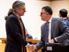 Norm Pattis, left, and Richard Colangelo before Wednesday's hearing. Press pool photo
