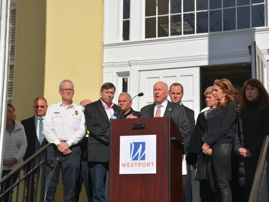 Westport First Selectman Jim Marpe discusses the closure of Town Hall to the public as the town grapples with coronavirus.