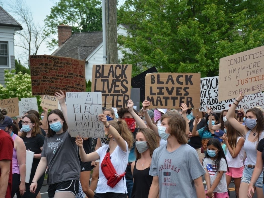 Photo of a recent Black Lives Matter march in New Canaan.