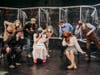 The cast of Sorry, Wrong Number, rehearsing during tech week. Front row: B. Zack (SHS '21), S. Rossman (SHS '21), S. Webster (SHS '21). Back row: M. Edwards (SHS '21), J. Mann (SHS '21), E. Desser (SHS '21), H. Carson (SHS '24), C. Konstanty (SHS '22).