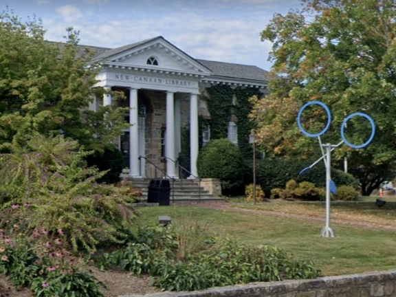 The original 1913 New Canaan Library building is slated for demolition once a new library is built. Efforts to save the historic structure continue. 