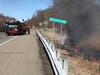 Westport firefighters battled a fire off the Sherwood Island Connector on Wednesday.