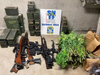 State police seized firearms, ammunition and more than 100 marijuana plants from a home in Seymour Tuesday, and arrested the homeowner on narcotics charges.