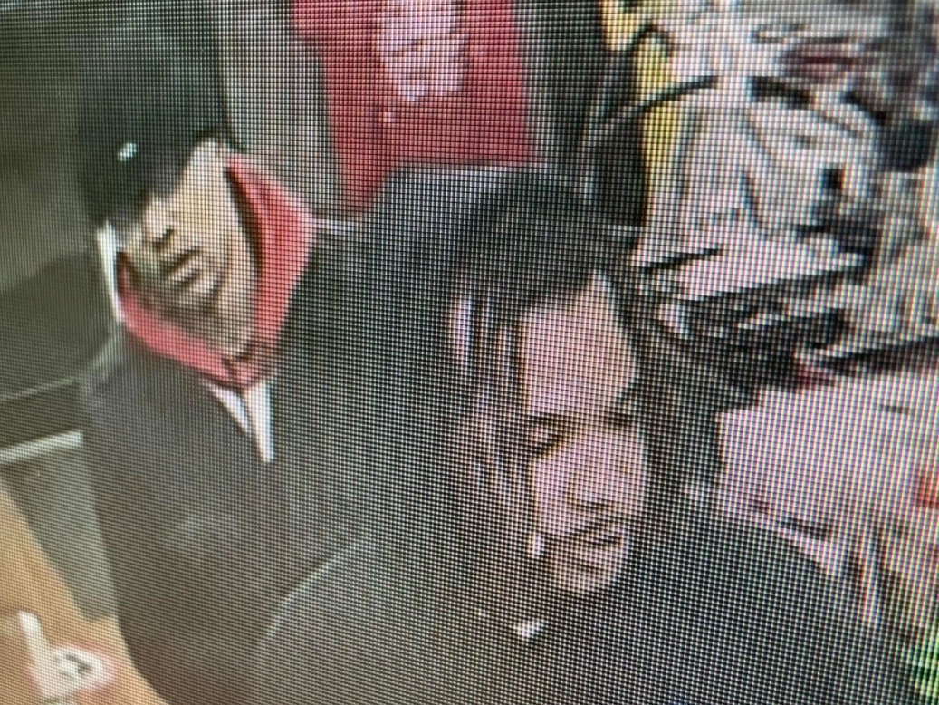 Surveillance image of two suspects sought by Southbury police in connection with the recent theft of credit and debit cards from The Watermark at East Hill.
