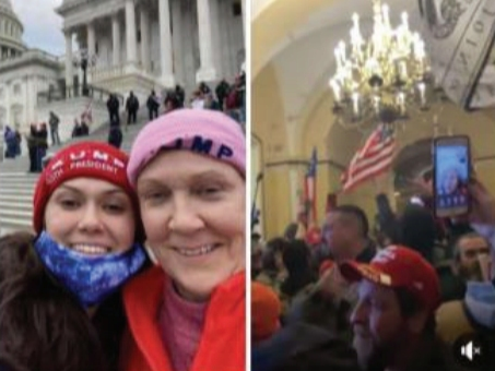 Canterbury residents Carla Krzywicki, left, and her mother, Jean Lavin, pictured at the U.S. Capitol on Jan. 6. The two pleaded guilty in federal court this week in connection with their involvement in the insurrection.