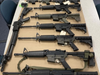 Some of the illegal weapons seized by Connecticut State Police in raids Monday at multiple locations in the state.