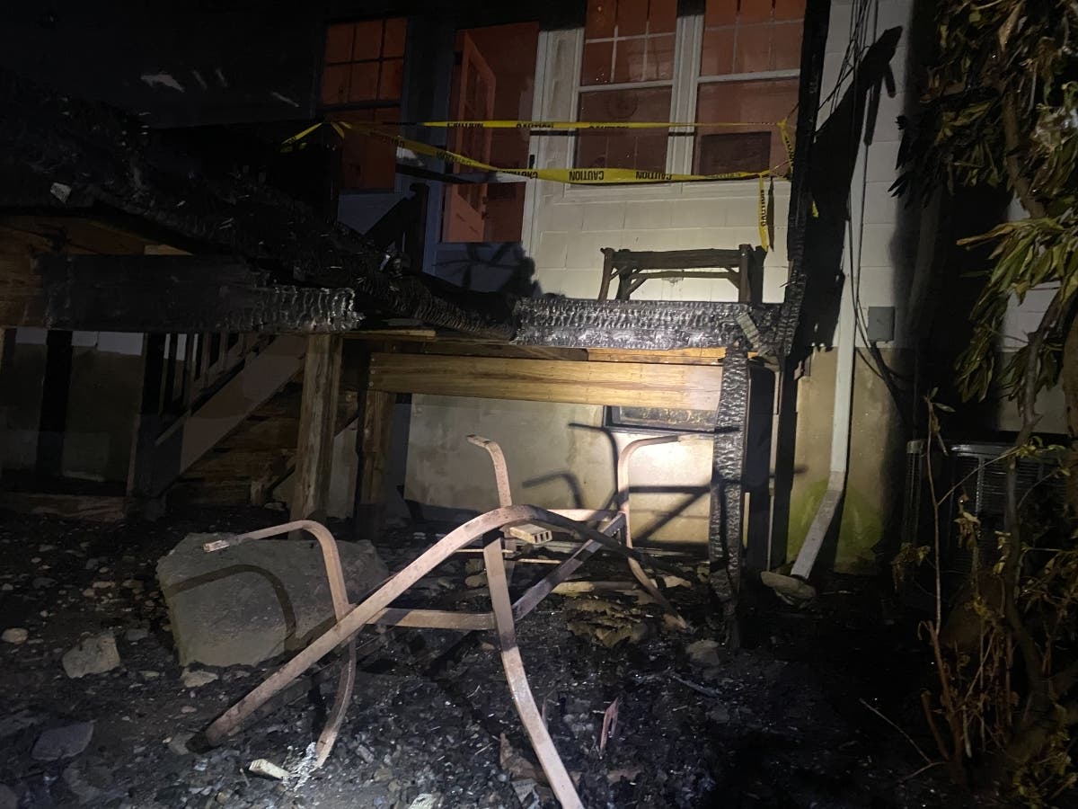 Westport firefighters doused a deck fire early Tuesday on Hunting Lane. No injuries were reported.