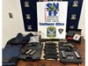 Weapons seized by state police in Bridgeport.