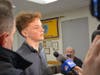Davis Evans, a junior at Weston High School, is one of the 29 people rescued on Wednesday from the waters off the Westport shore, after three rowing sculls and a motorboat from the Saugatuck Rowing Club capsized in choppy seas. 