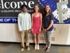 Fairfield Ludlowe High School Valedictorian Krish Parimi, left; Salutatorian Charlotte Phillips; and Bari Rabine, Wright House Principal.