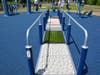 An agility walking path at the adult outdoor fitness center in Fairfield.