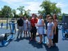 Town and state officials at the ribbon-cutting for the new adult outdoor fitness center at the Bigelow Center for Senior Activities in Fairfield.