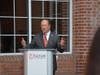 Dr. Mark Nemec, President of Fairfield University, speaks at the ribbon-cutting ceremony for Fairfield Post.