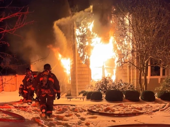Fairfield firefighters battled a house fire on Figlar Avenue Monday night. One firefighter suffered minor injuries, but no other injuries were reported.