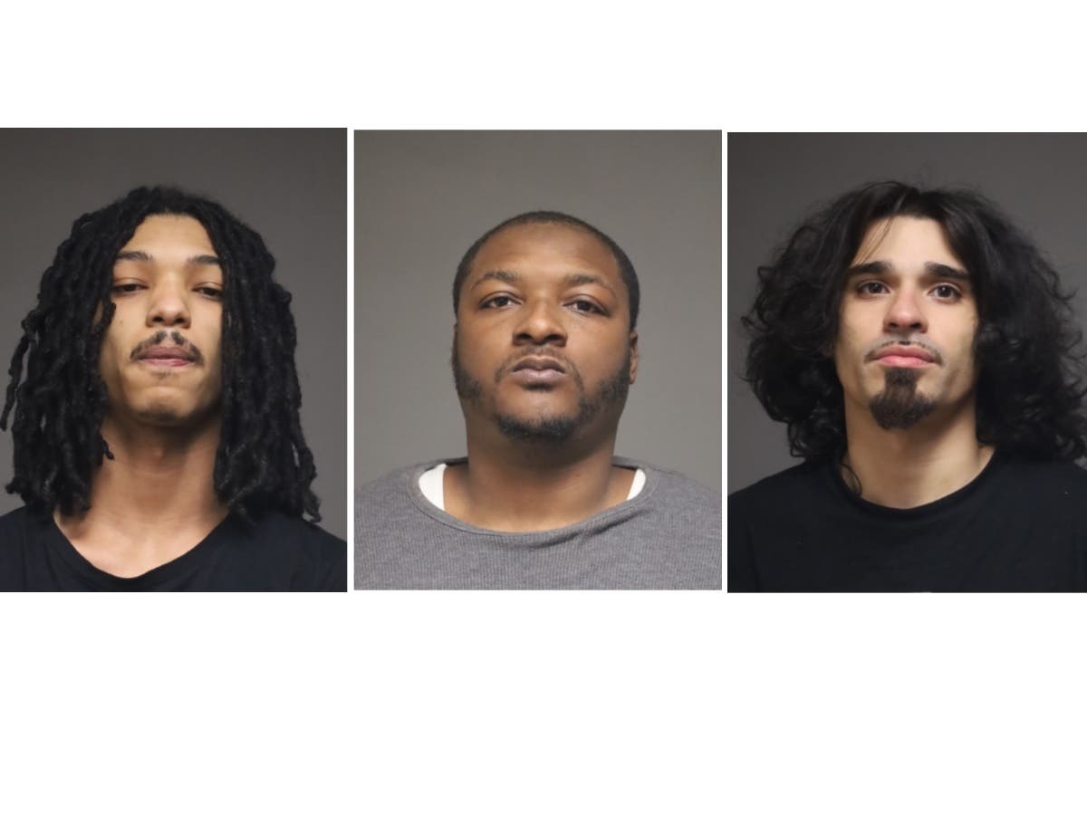 From left, New Haven resident Naszar Hobby, Hamden resident Kaleem Uthmaan, and Monroe resident Juan Felix have been charged in connection with Thursday's home invasion in Fairfield, according to authorities. A fourth person might also face charges.