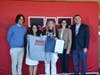 From left, Fairfield Warde High School Headmaster Paul Cavanna; First Selectperson Christine Vitale; two-time Olympian Kristen Santos-Griswold; state Rep. Cristin McCarthy Vahey; and Superintendent Michael Testani at the Kristen Santos-Griswold Day event.