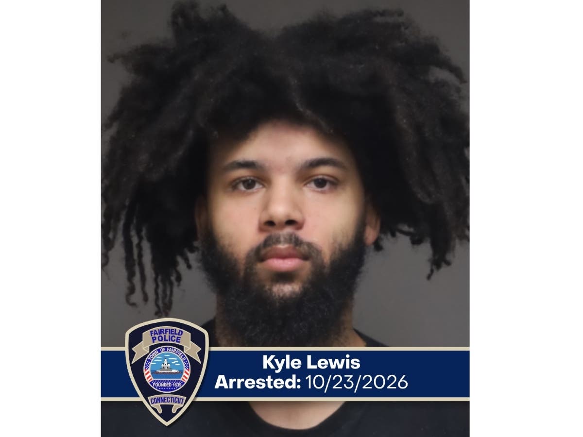 Stratford resident Kyle Lewis was arrested on a warrant by Fairfield police in connection with a stolen car case from December 2025.