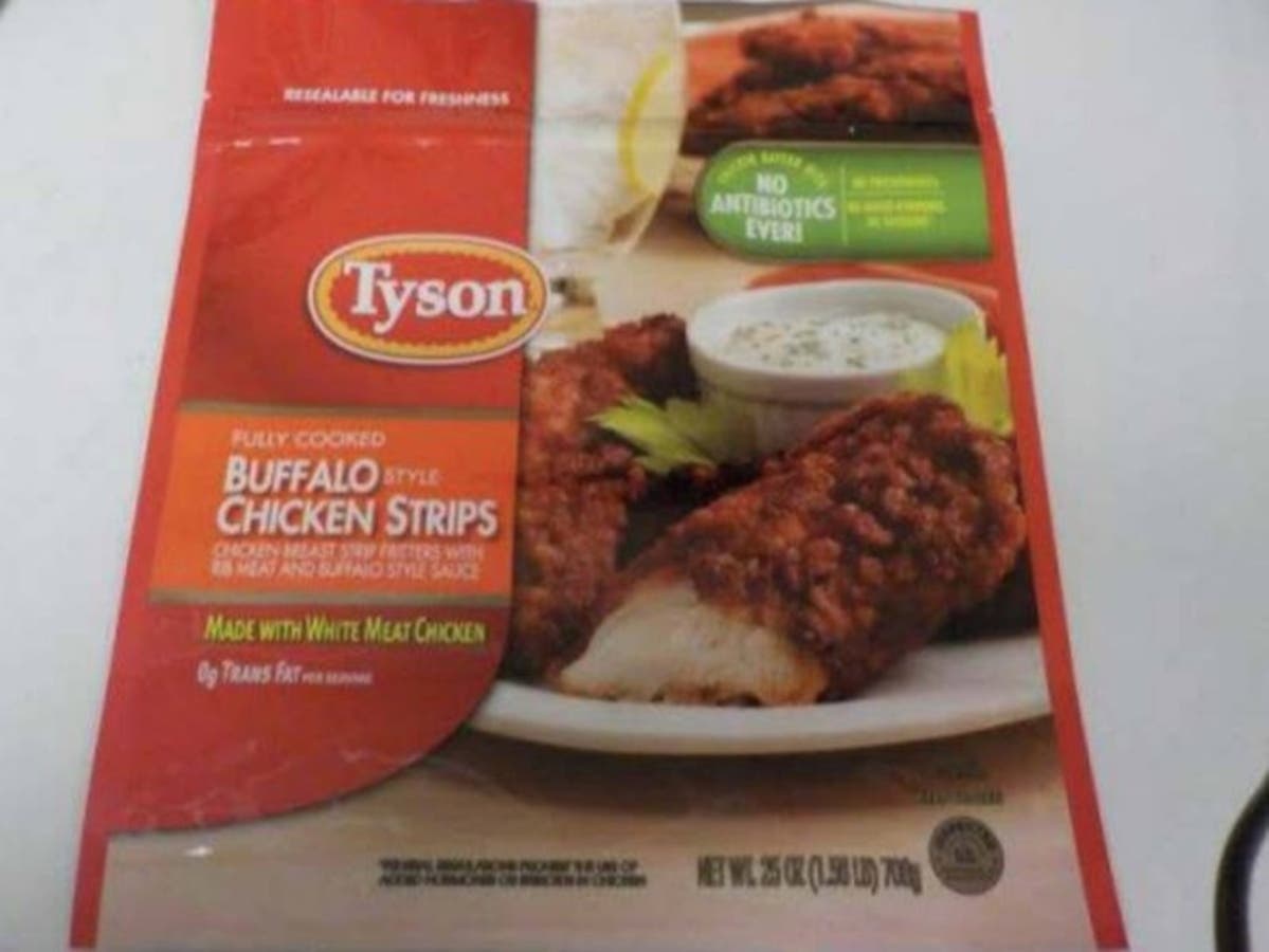 Tyson Foods has recalled several chicken strip products distributed nationwide because of a possible metal hazard. 