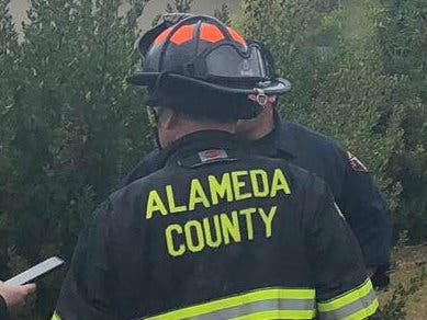 A lead-acid battery that was being tested caught fire.