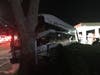 The AC Transit bus ended up smashed into a tree