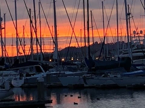 Sunset at the Richmond Marina in Richmond, Calif.