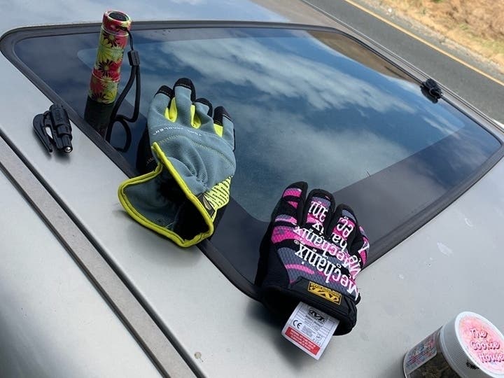 Items police report were seized from a woman on probation.