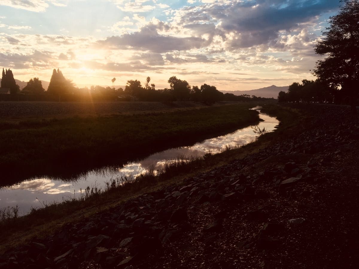 This photo of Alameda Creek was taken in Fremont, Calif.