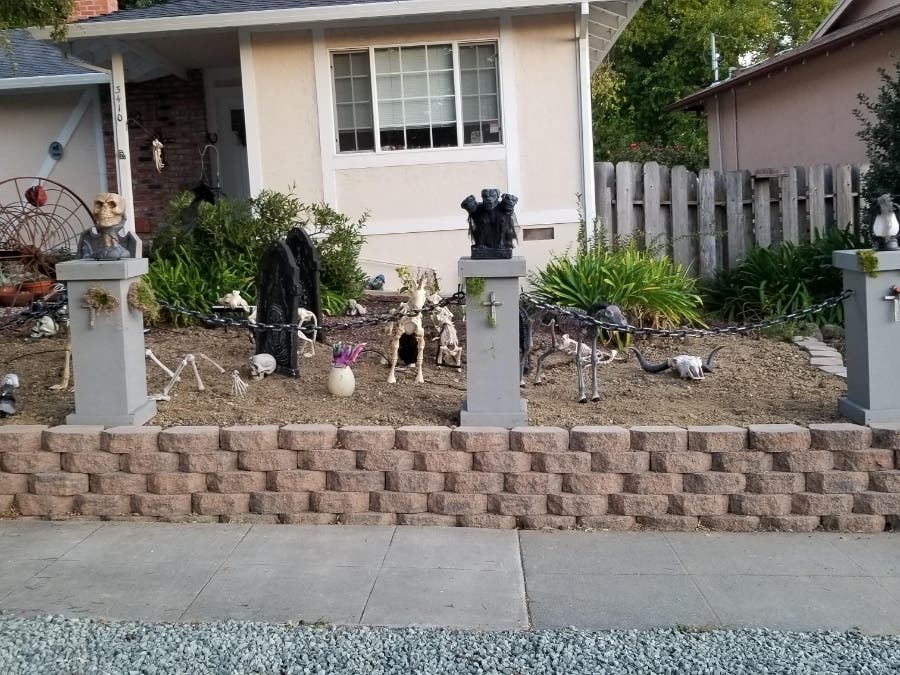Richmond, Calif home decorated for Halloween.