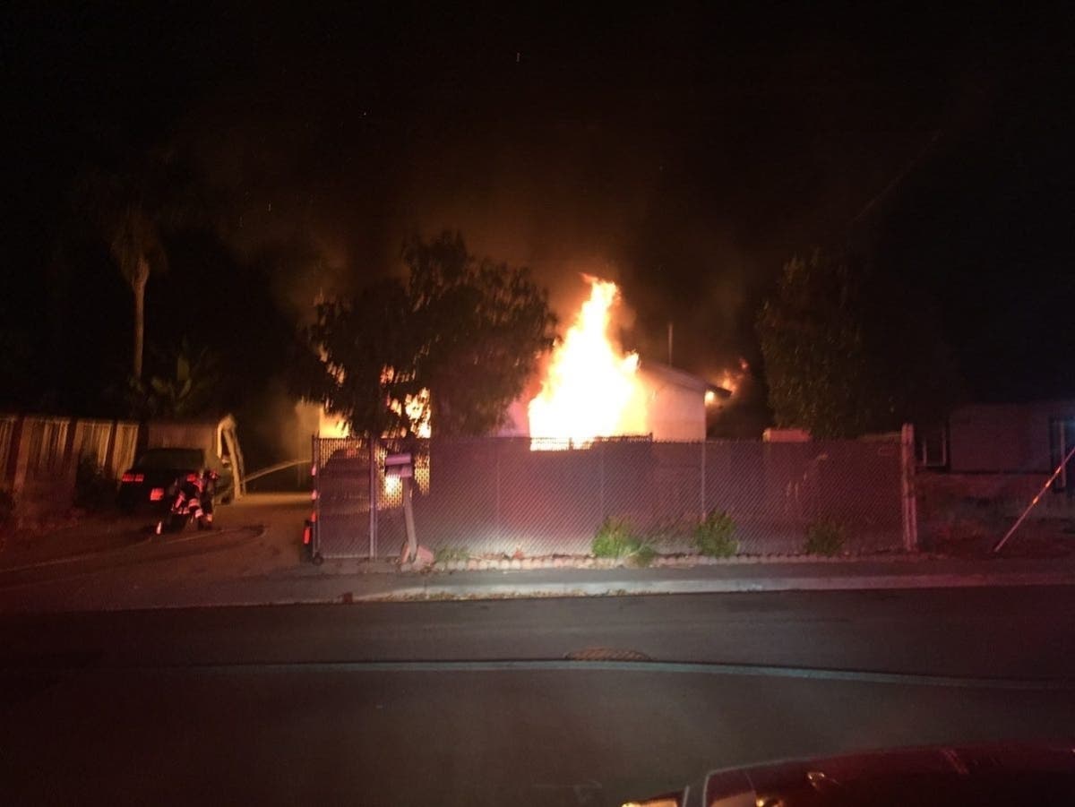 Fire at a duplex on Depot Road in Union City, Calif.