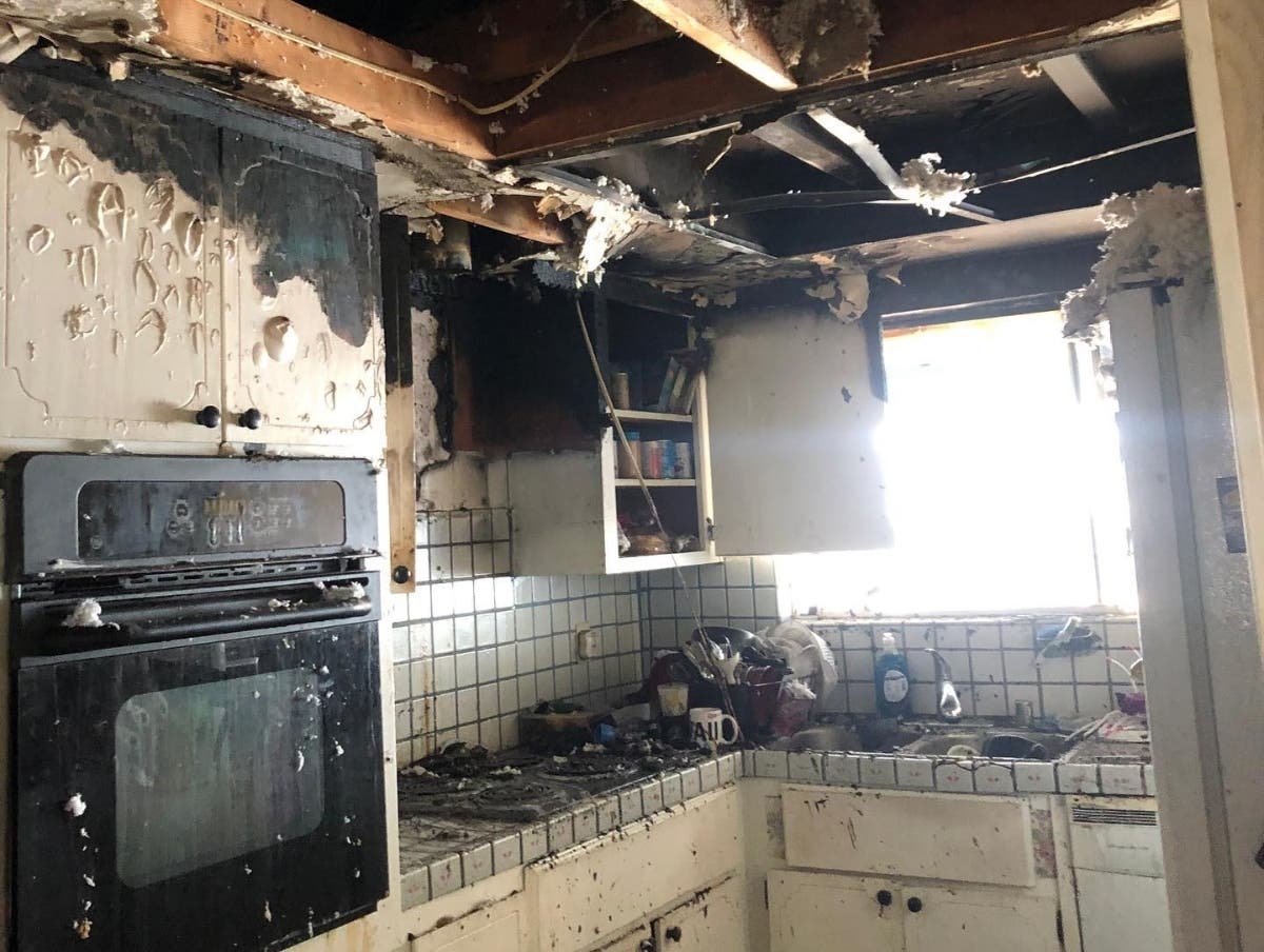 Fie severely damaged this kitchen in Union City, Calif.