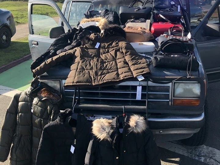 Police say they recovered these stolen items from the 4 people arrested.