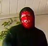 This suspect disguised his face in case of security cameras.