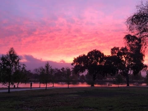 The pre-dawn glory of Lake Elizabeth and Mission Peak in Fremont, Calif.