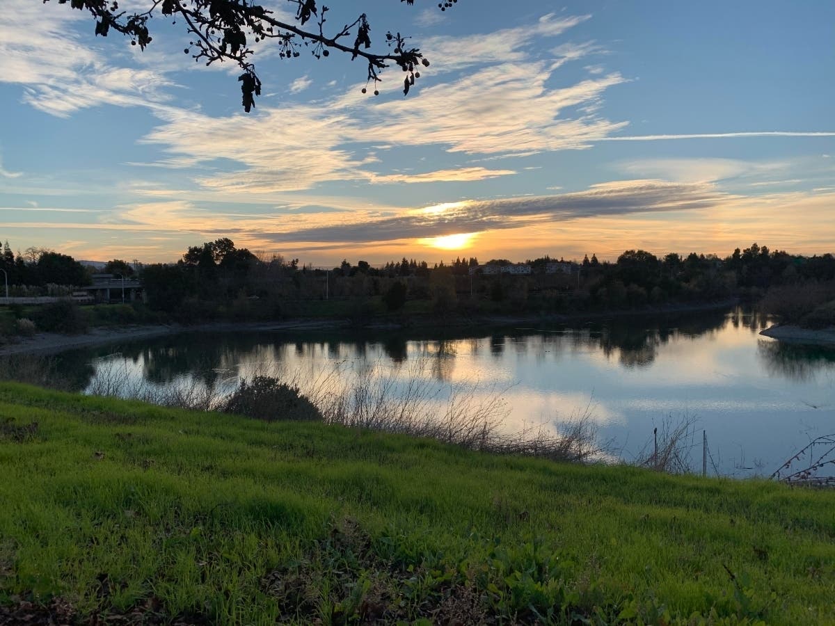 Winter sunset at Quarry Lakes, Fremont, Calif.