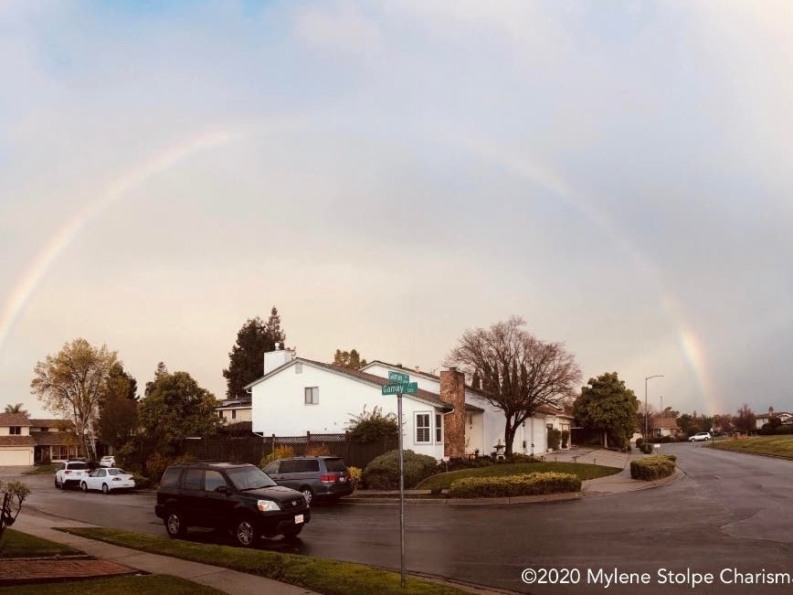 This full rainbow was lover Fremont, Calif.