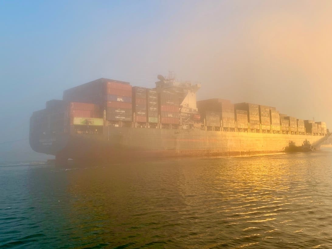 A ship in San Francisco Bay.