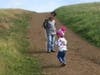 Anthony and Ariah hiking at Coyote Hills Regional Park in Fremont, Calif.
