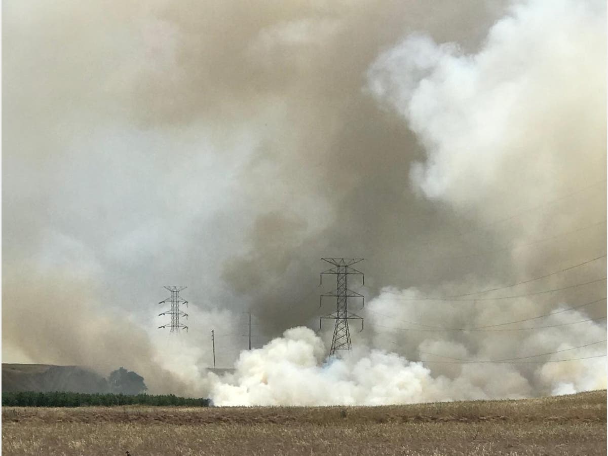 In a troubling sign of the coming wildfire season, a large fire burned in Eastern Contra Costa County Monday.