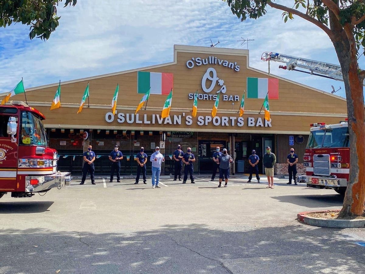 The firefighters were given free breakfast burritos on Sunday.