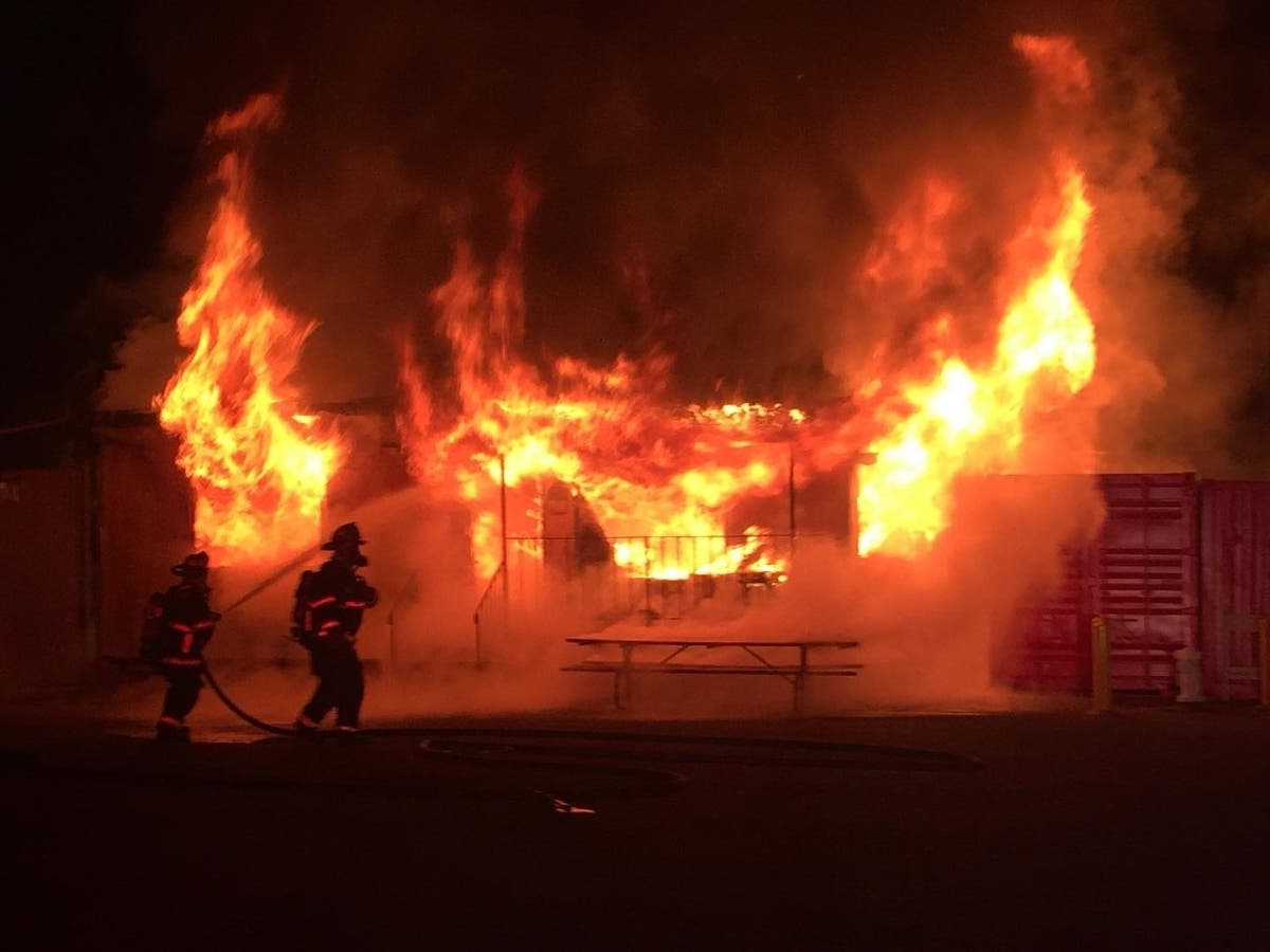 The fire was reported at 2:19 a.m. Thursday.
