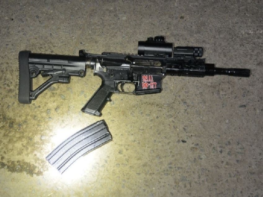 This evidence photo shows the weapon carried by the suspect, according to police.