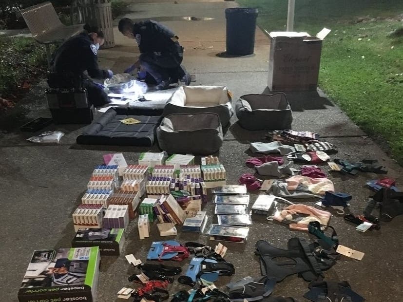 Police recover stolen property from a commercial burglary in Alameda, Calif.