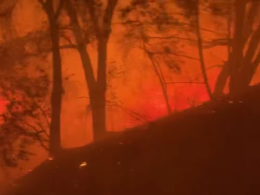 Screen shot of video taken from an Alameda County Fire Department truck as it went to an assignment in Napa County.
