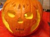 Carved pumpkin in Union City, Calif.