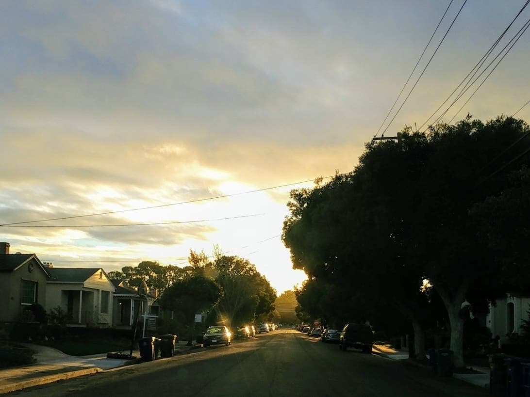 Sunset in San Leandro, Calif.
